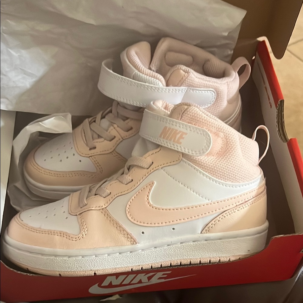 Nike Pink and White Sneakers Classic Design